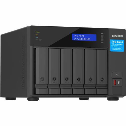 NAS sistem Qnap TVS-H674-I5-32G Intel Core i5-12400 6-jedrni, 32 GB DDR4, 6 rež za diske, M.2 PCIe Gen4, QuTS hero ZFS
