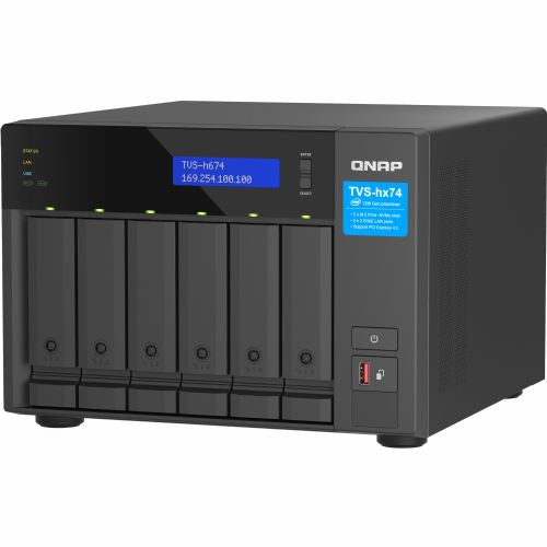 NAS sistem Qnap TVS-H674-I5-32G Intel Core i5-12400 6-jedrni, 32 GB DDR4, 6 rež za diske, M.2 PCIe Gen4, QuTS hero ZFS