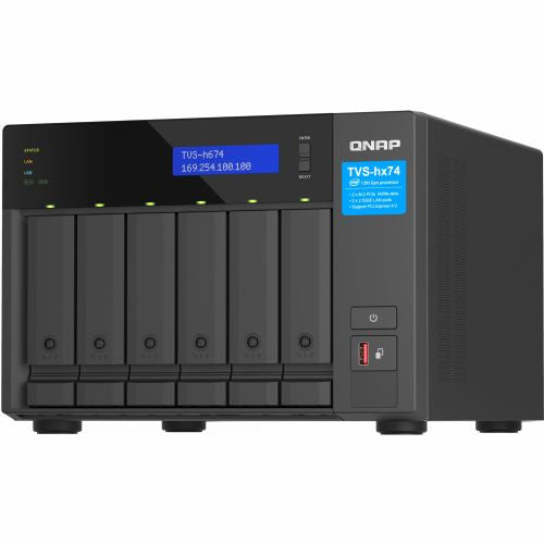 NAS sistem Qnap TVS-H674-I5-32G Intel Core i5-12400 6-jedrni, 32 GB DDR4, 6 rež za diske, M.2 PCIe Gen4, QuTS hero ZFS