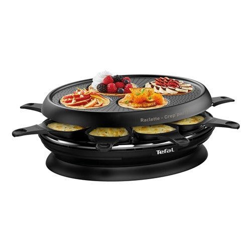 Raclette Tefal 2-v-1 Raclette Crep''party Store'Inn RE3208 (črna, 1050 W, za 8 oseb)
