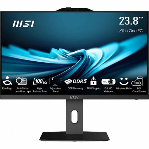 All In One računalnik MSI PRO AP242P 14M i3-14100, 8GB RAM, 512GB SSD, 23,8" FHD IPS 100Hz, Windows 11 Pro
