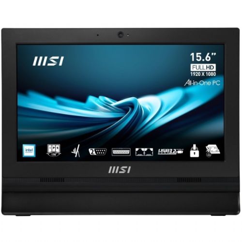 All In One računalnik MSI PRO AP162T Intel N100, 8GB, 256GB SSD, 15.6" FHD IPS zaslon na dotik, Windows 11 Pro, črn