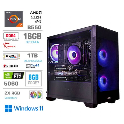 Osebni računalnik PCX Exton PCX-GS7X-617587 R7-5700X/16GB/SSD 1TB NVMe/RTX5060/Win11Home