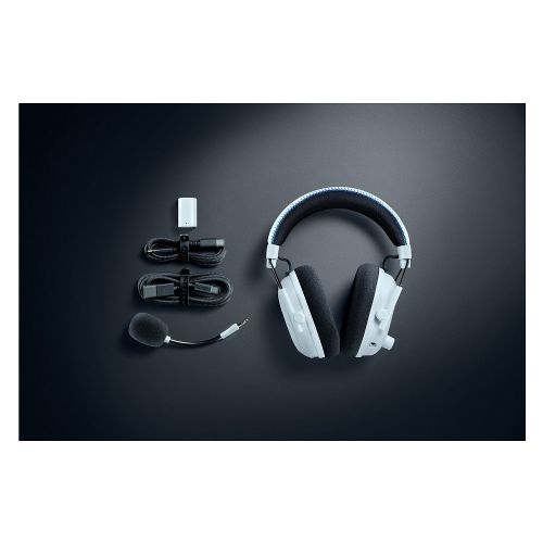 Slušalke Razer BlackShark V3 Pro brezžične, THX Spatial Audio, odpravljanje šuma, bela barva, za PlayStation