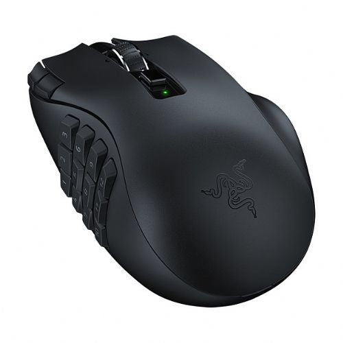 Miška Razer Naga V2 HyperSpeed brezžična, 30000 DPI, 19 programabilnih tipk, optični senzor, črna