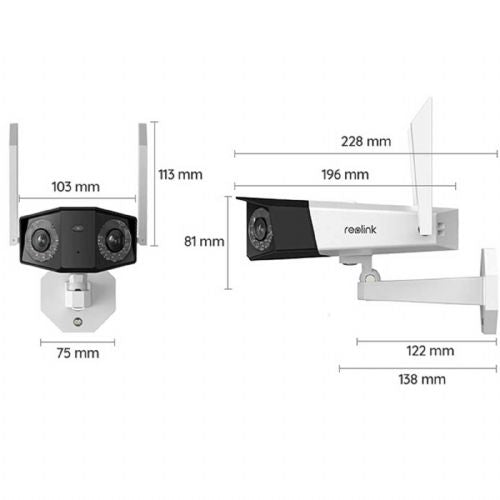 Reolink IP Kamera DUO serija W730 4K, Zunanja, dvojna leča Panorama 180 stopinj WCDUOB4K02