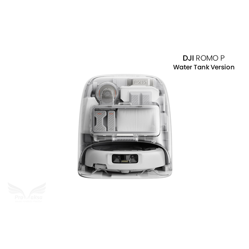 Robotski sesalnik DJI ROMO P bela/prozorna, mokro in kemično čiščenje, 25.000 Pa, 180 min delovanja, samodejno polnjenje, LiDAR senzor