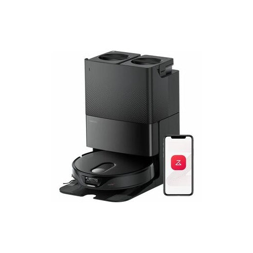 Roborock Qrevo Slim robotski usisavač, uključujući priključnu stanicu 3.0, crne boje