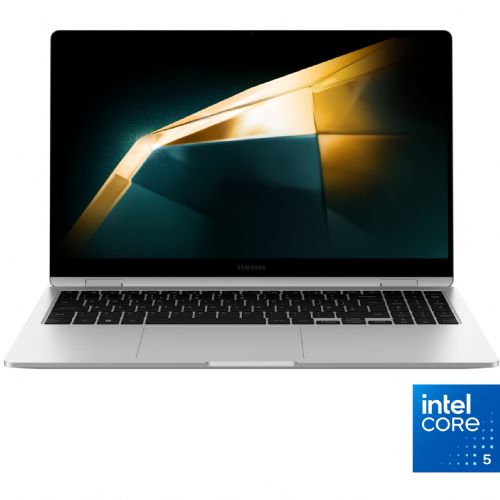 Prenosnik Samsung Galaxy Book4, Intel Ultra 5-120U/16 GB/SSD 256 GB NVMe/39,6 cm (15,6") AMOLED 500 niti/DE/Win11Pro, srebrne barve