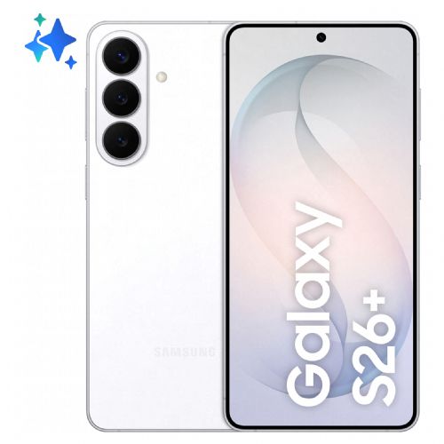 Pametni telefon Samsung Galaxy S26+ 256 GB bel, 6,7" Dynamic AMOLED 2X, 12 GB RAM, 50 MP trojna kamera, Android 16