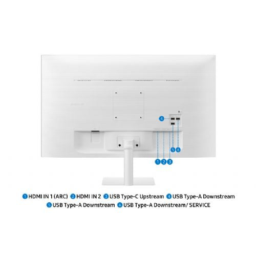 Monitor Samsung Smart S32DM703UU, 81 cm (32"), 4K UHD, VA, Tizen, Wi-Fi, Bluetooth 5.2, USB-C 65W, bijeli