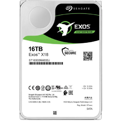 Vgradni HDD disk SEAGATE Exos X18 16TB 3,5" SATA3 256MB 7200 (ST16000NM000J) Enterprise