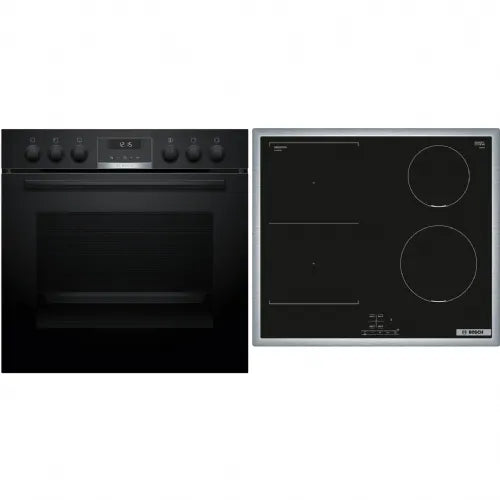 Bosch HND616LS63 set štednjaka i pećnice, 71 l, indukcijska ploča za kuhanje, nehrđajući čelik/crna