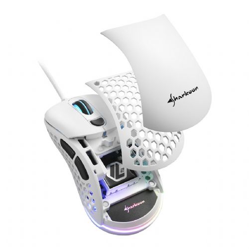 Miška Sharkoon Light 200 optična 16000 DPI 6 programabilnih gumbov bela 62 g