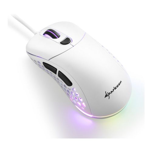 Miška Sharkoon Light 200 optična 16000 DPI 6 programabilnih gumbov bela 62 g