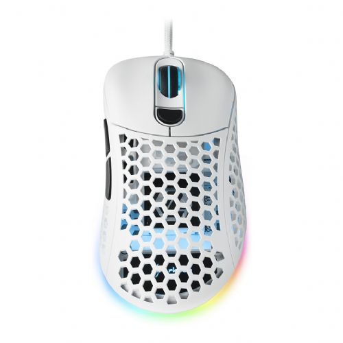 Miška Sharkoon Light 200 optična 16000 DPI 6 programabilnih gumbov bela 62 g