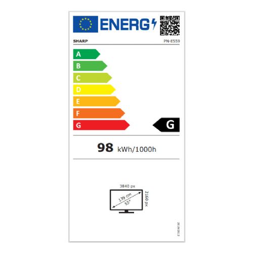 Informacijski monitor SHARP MultiSync PN-E559 138,43cm (55") 4K 16/7 HDMI/USB-C/LAN
