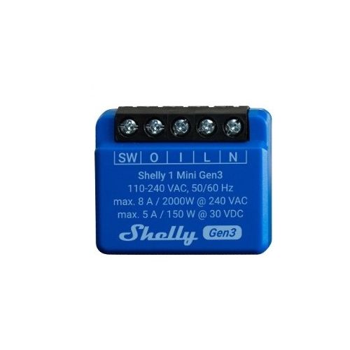 Ugradbeni kanal Shelly relePlus 1 Mini Gen. 3" WLAN BT max. 8A 1