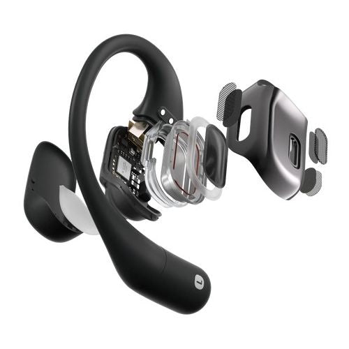 Brezžične slušalke Shokz OpenFit črne Bluetooth s kostno prevodnostjo