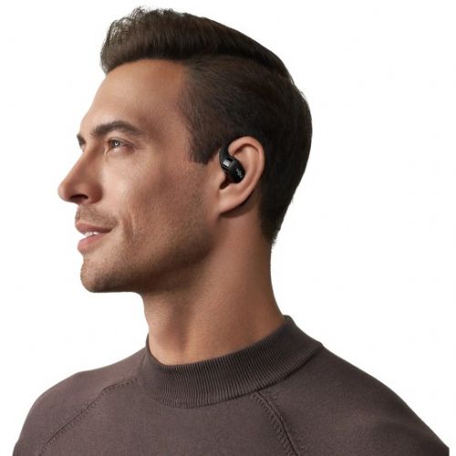 Brezžične slušalke Shokz OpenFit črne Bluetooth s kostno prevodnostjo