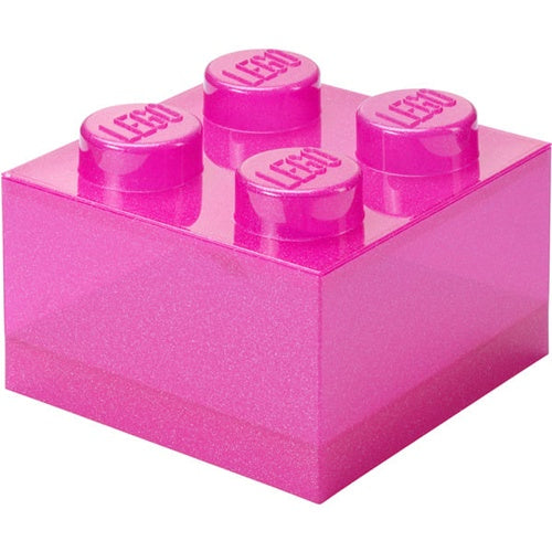 Shranjevalna kocka Lego z gradnikom 4, modra, prozorna, roza