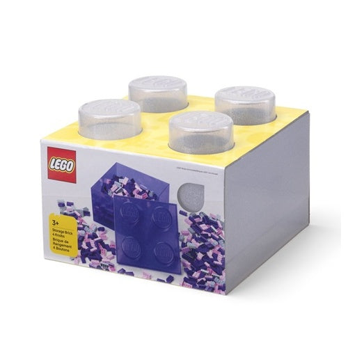 Shranjevalna kocka Lego z gradnikom 4, prozorna
