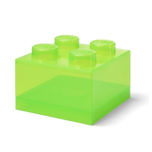 Shranjevalna kocka Lego z gradnikom 4, zelena, prozorna