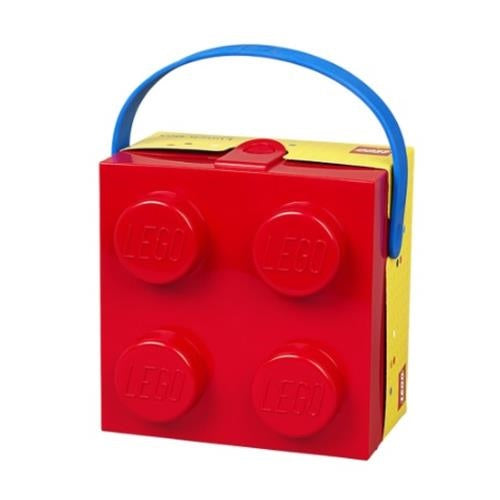 Lego kutija za pohranu, gradivni blok 4, s ručkom, crvena