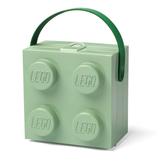 Škatla za shranjevanje Lego, gradnik 4, z ročajem, svetlo zelena