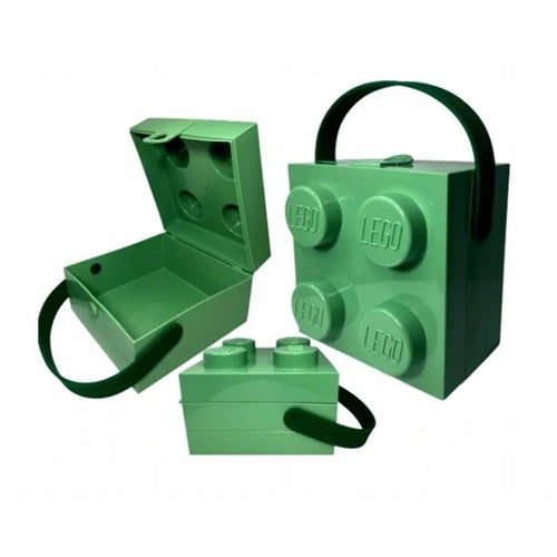 Lego kutija za pohranu, gradivni blok 4, s ručkom, zelena
