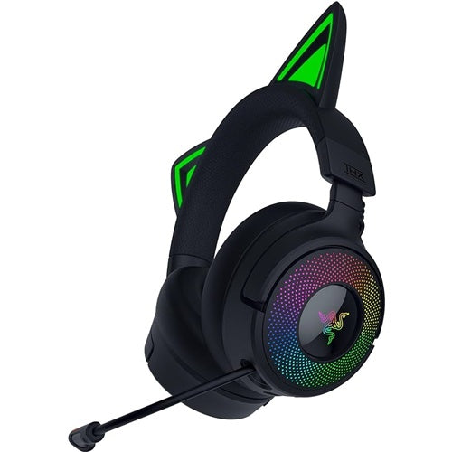 Slušalke Razer Kraken Kitty V3 Pro (črne, Bluetooth, USB-ključ, USB-kabel)