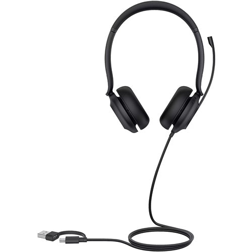 Slušalke Yealink UH35 (črne, različica UC, USB-A in USB-C, dvojne)