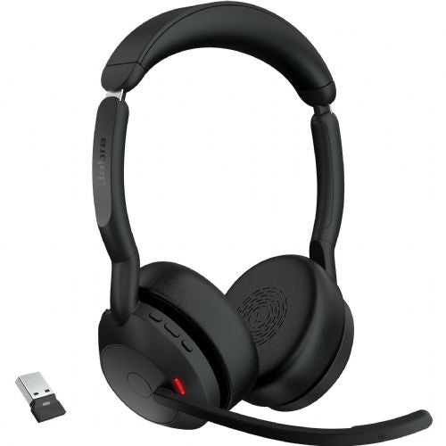 Slušalke Jabra Evolve2 55, Bluetooth, Stereo, UC, USB-A, Link380a, črna