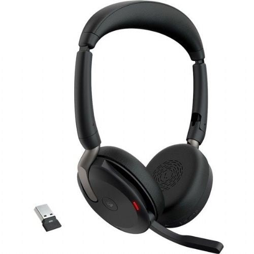 Slušalke Jabra Evolve2 65 Flex Duo WLC, s polnino postajo, Bluetooth, Stereo, Microsoft Teams, USB-A, Link380a, črna