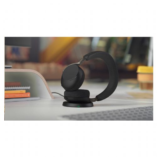 Slušalke Jabra Evolve3 75 črne, aktivno odpravljanje šuma, Bluetooth USB-C adapter, snemljiva blazinica, do 22 ur delovanja