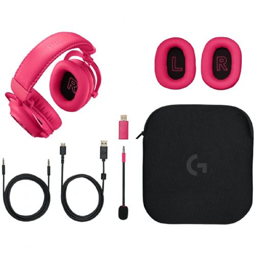 Slušalke Logitech PRO X 2 LIGHTSPEED (magenta, USB, 3,5 mm, Bluetooth)