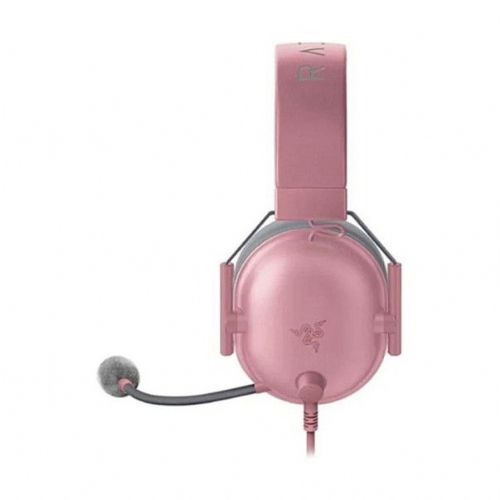Slušalke Razer BlackShark V2 X PlayStation zaprte, 50 mm TriForce gonilniki, stereo, odpravljanje šumov, 3,5 mm vtič, roza/siva