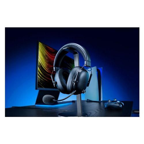 Slušalke Razer BlackShark V3 za PlayStation (črne, Triforce Titanium 50 mm, 2,4 GHz adapter, Bluetooth, snemljiv mikrofon)