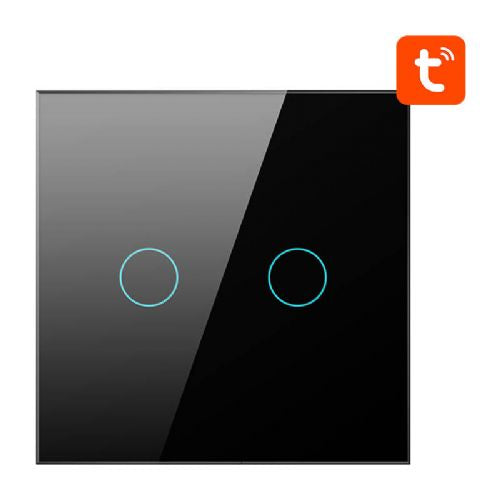 Pametno stikalo za luči ZigBee Avatto ZTS02-EU-B2 2 Way TUYA (črno)