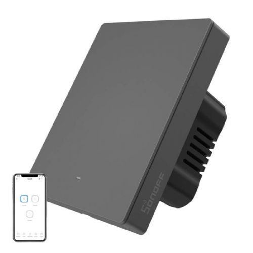 Pametni WiFi zidni prekidač SONOFF M5-1C-80 (1-kanalni, za okvir, grafit)