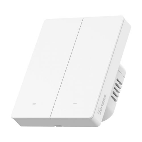Pametno stensko stikalo Sonoff ZBM5-2C-80W, 2-kanalno, Zigbee 3.0, na dotik, daljinsko in glasovno upravljanje, bela