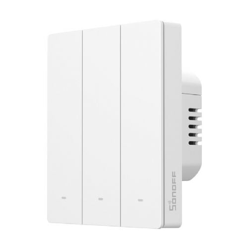 Pametno stensko stikalo Sonoff ZBM5-3C-80W, 3-kanalno, na dotik, Zigbee 3.0, združljivo z Alexa/Google Home, bele barve