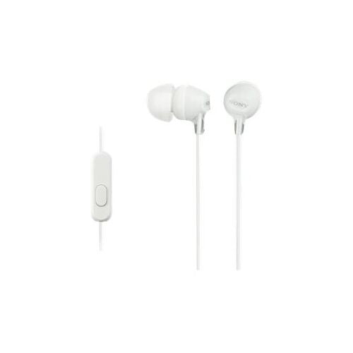Sony MDR-EX15AP (EX Series) v uho slušalke z mikrofonom, žične, 3,5 mm priključek, bela