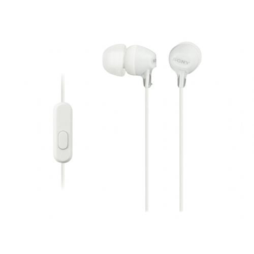 Sony MDR-EX15AP (EX Series) v uho slušalke z mikrofonom, žične, 3,5 mm priključek, bela
