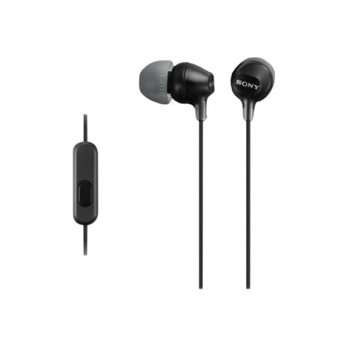 SONY MDR-EX15AP (EX Series) žične v-ušne slušalke z mikrofonom, 3,5 mm priključek, črne