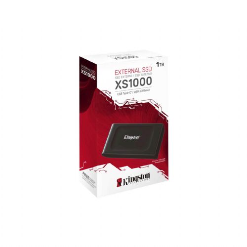 Zunanji SSD disk Kingston prenosni 1TB XS1000 rdeč, USB A 3.2, 1050/1000MB/s SXS1000R/1000G