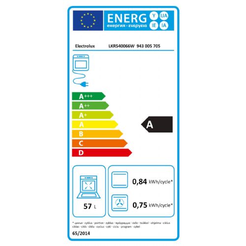 Štedilnik Electrolux LKR540066W, 50 cm, steklokeramična plošča, večnivojsko pečenje, enostavno čiščenje