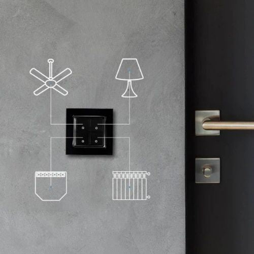 Stensko stikalo Shelly Wall Switch 4, črna