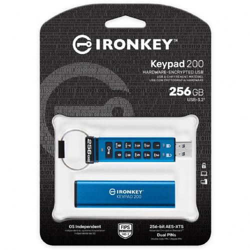 USB ključek 256 GB Kingston IronKey Keypad 200 maloprodaja