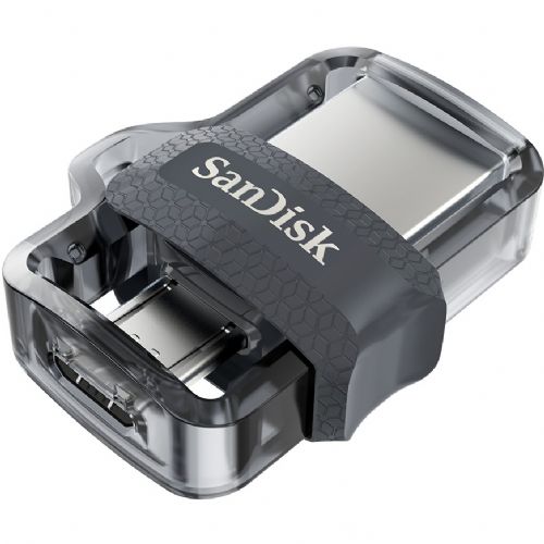 USB UDAR 256 GB USB 3.0/microUSB SanDisk Ultra Dual sivi